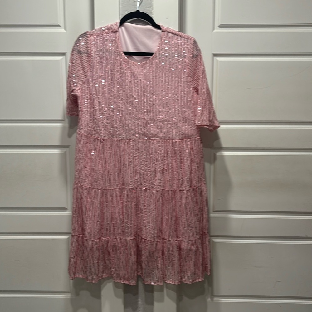 Pink sequin sparkly dress